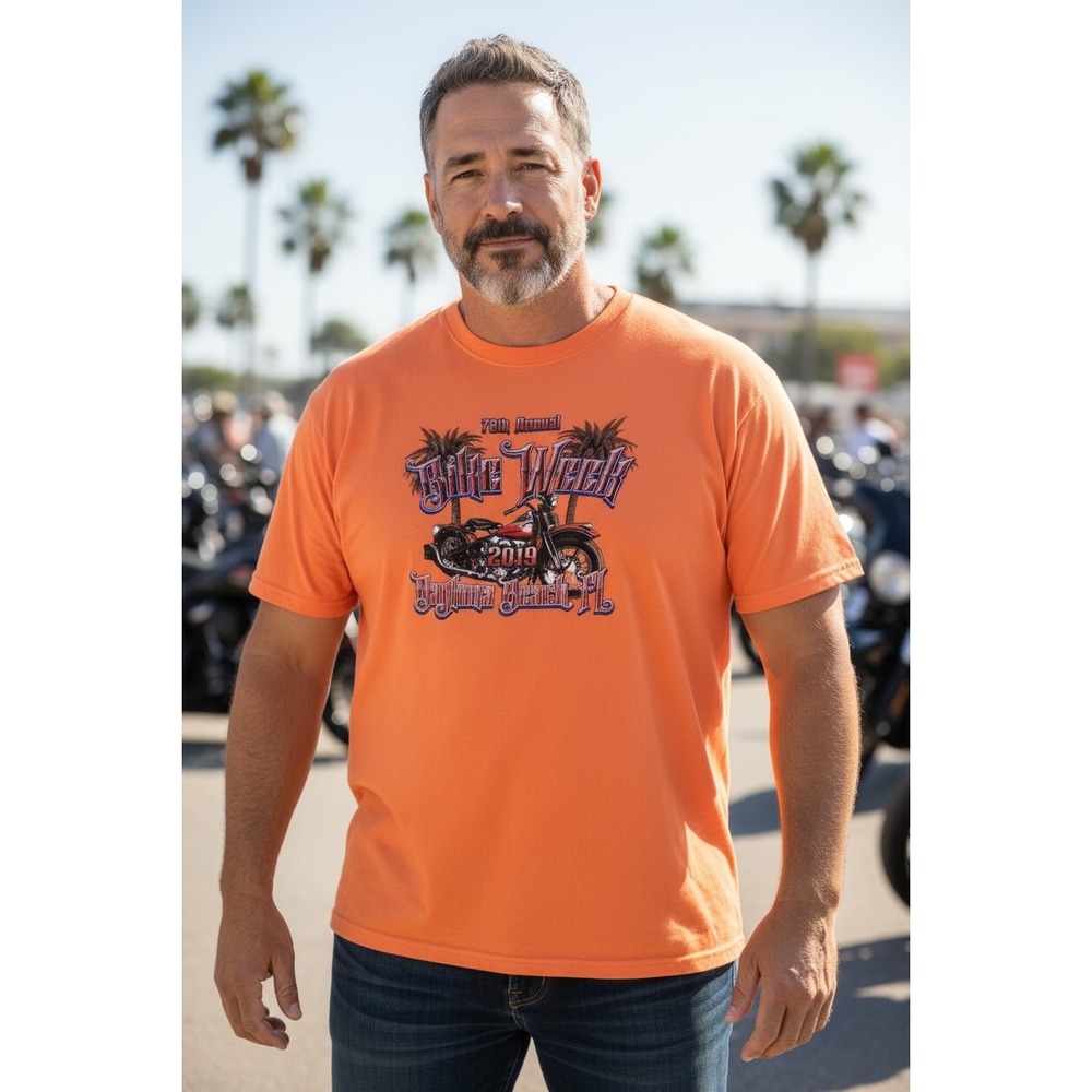 Comfort Colors 2019 Bike Week Daytona Beach FL Motorcycle T Shirt Mens XL